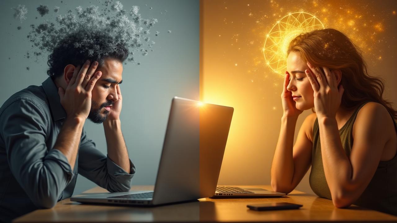 Vorher-Nachher Vergleich: Energiefeld ohne und mit Pranatropfen