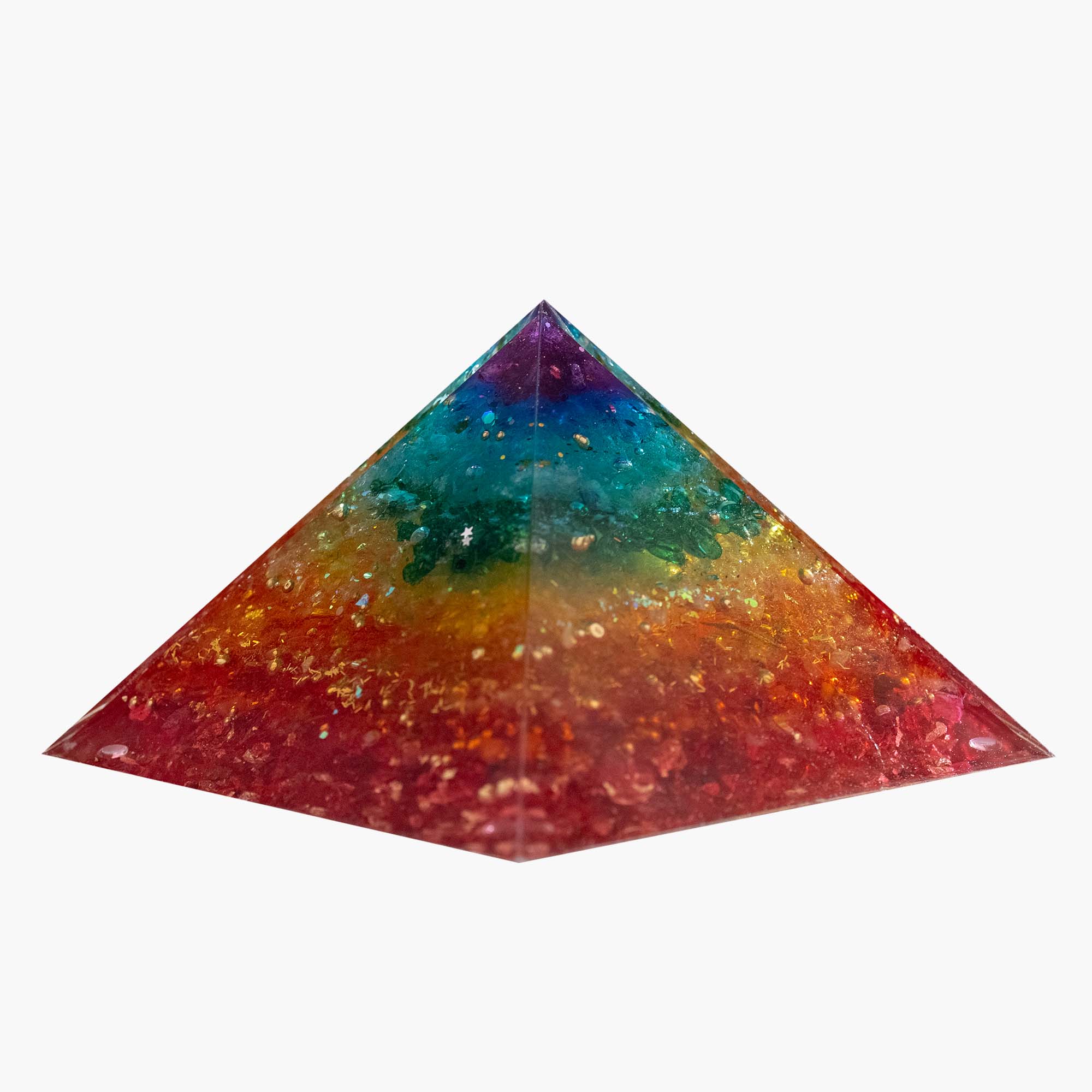 Pranakristall Regenbogenlicht mit allen Chakra-Edelsteinen