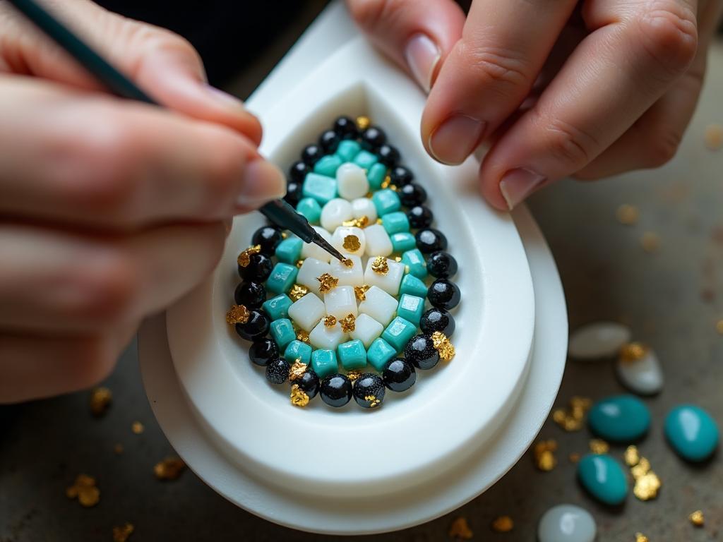 Kunstvolle Komposition von Edelsteinen