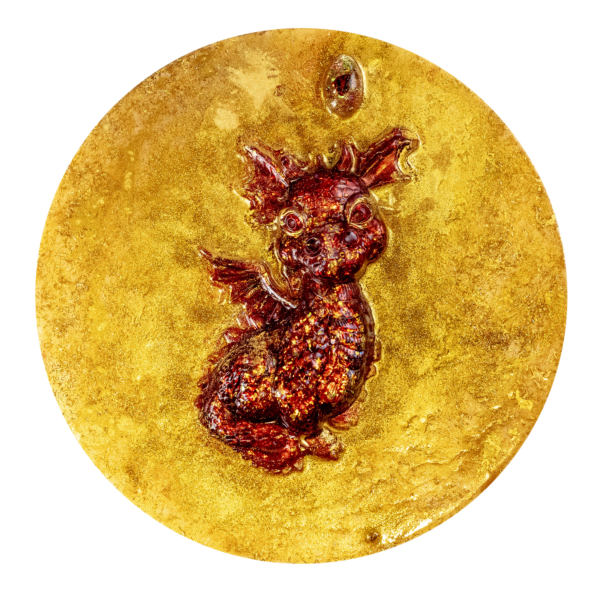 Roter-Drache-goldener-Hintergrund