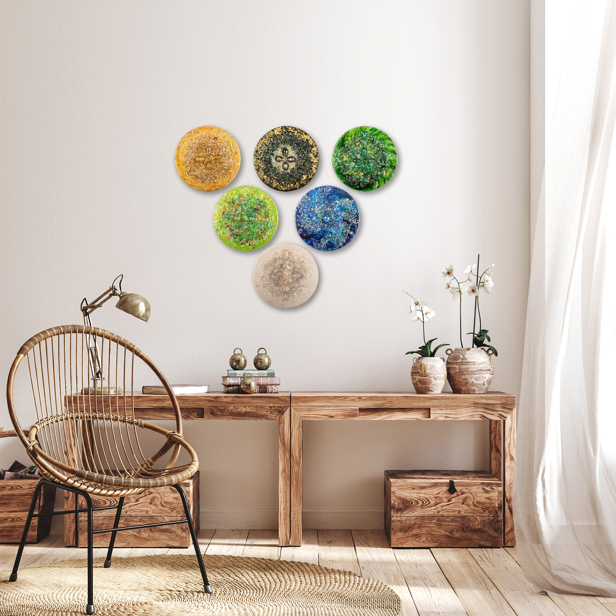 mockup-small-round-canvas-ne Archangel Painting Set - 30cm Diameter